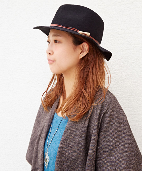 チャイハネ（チャイハネ）の「【チャイハネ】トグルボタンつば広ハット（ハット・レディース・ベージュ/ブラック・FREE）」の5枚目の写真