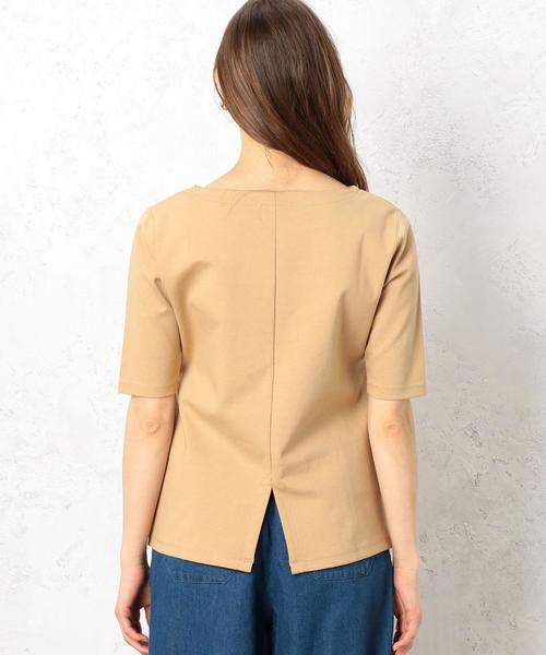 green label relaxing（グリーンレーベルリラクシング）の「■■■CF ポンチ フロントリボン PO カットソー ◆（Tシャツ/カットソー・レディース・オフホワイト/ブラック/ベージュ・FREE）」の4枚目の写真