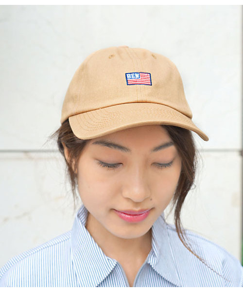 BEN DAVIS ORIGINALS（ベンデイビスオリジナルス）の「《BEN DAVIS》 LOW CAP AMERICAN FLAG EMBROIDERY（キャップ・メンズ・ホワイト/ネイビー/ベージュ/ブラック/ライトピンク・FREE）」の19枚目の写真