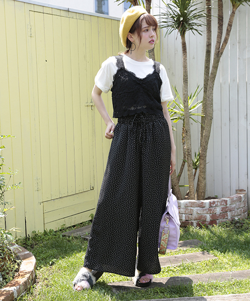 one after another NICE CLAUP（ワンアフターアナザーナイスクラップ）の「コルセットアソート柄ワイドパンツ（その他パンツ・レディース・ブラック系その他/ブラック/グリーン系その他/ブルー系その他・FREE）」の19枚目の写真