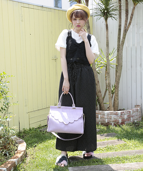 one after another NICE CLAUP（ワンアフターアナザーナイスクラップ）の「コルセットアソート柄ワイドパンツ（その他パンツ・レディース・ブラック系その他/ブラック/グリーン系その他/ブルー系その他・FREE）」の10枚目の写真