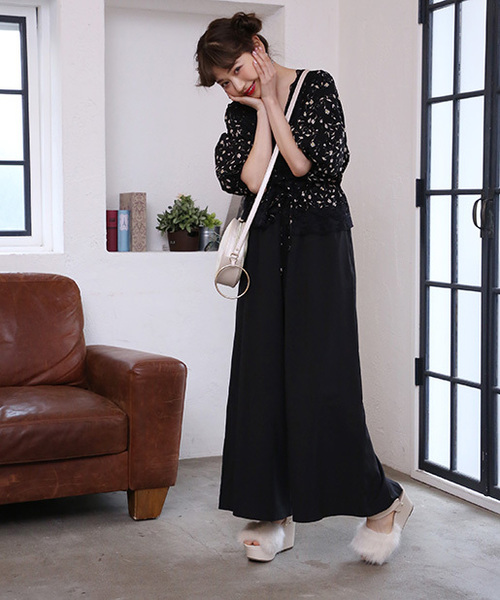 one after another NICE CLAUP（ワンアフターアナザーナイスクラップ）の「コルセットアソート柄ワイドパンツ（その他パンツ・レディース・ブラック系その他/ブラック/グリーン系その他/ブルー系その他・FREE）」の14枚目の写真