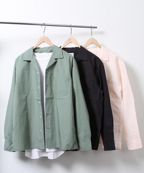 coen（コーエン）の「タイプライターロングスリーブオープンカラーシャツ（シャツ/ブラウス・メンズ・ライトピンク/オリーブ/ブラック・SMALL/MEDIUM/LARGE）」の3枚目の写真