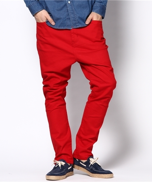 WEGO（ウィゴー）の「ストレッチツイルサルエルスキニーパンツ（チノパンツ・メンズ・ブラック/ターコイズブルー/マスタード/レッド/ブラウン・MEDIUM/LARGE）」の5枚目の写真