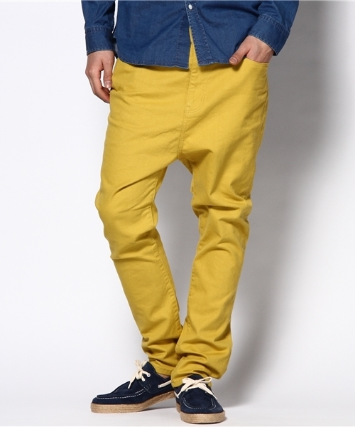 WEGO（ウィゴー）の「ストレッチツイルサルエルスキニーパンツ（チノパンツ・メンズ・ブラック/ターコイズブルー/マスタード/レッド/ブラウン・MEDIUM/LARGE）」の4枚目の写真