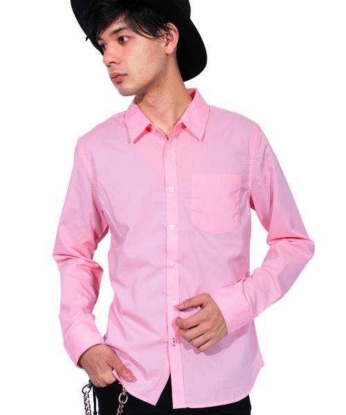 ８(eight)（エイト）の「ブロード 長袖シャツ コットン（シャツ/ブラウス・メンズ・イエロー/ネイビー/ブラック/ワイン/ブルー/ホワイト/ピンク/カーキ/サックスブルー・LARGE/X-LARGE/MEDIUM）」の8枚目の写真