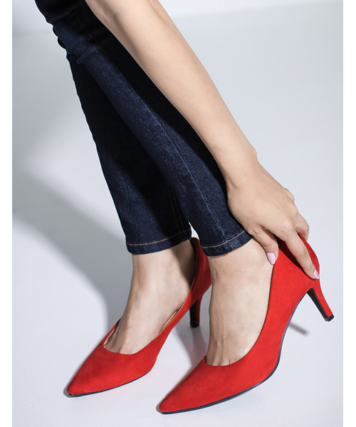 Re:EDIT（リエディ）の「7cmヒールポインテッドトゥパンプス（パンプス・レディース・ベージュ/ネイビー/グレー/ブラック系その他/レッド/ピンク/キャメル/ブラウン/ブルーグリーン/ブラック・XX-SMALL/SMALL/X-SMALL/XX-LARGE/LARGE/MEDIUM/X-LARGE/XXX-LARGE）」の10枚目の写真