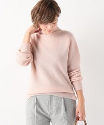 カシミアウール 片畦スタンドプルオーバー◆