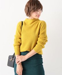 カシミアウール 片畦スタンドプルオーバー◆