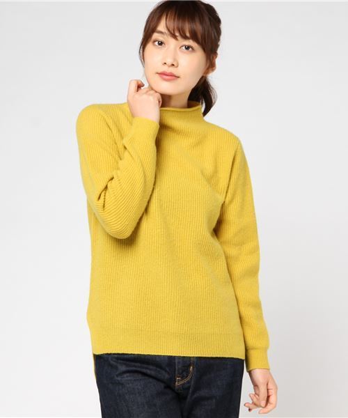 SLOBE IENA（スローブイエナ）の「カシミアウール 片畦スタンドプルオーバー◆（ニット/セーター・レディース・チャコールグレー/ピンク/イエロー・FREE）」の15枚目の写真