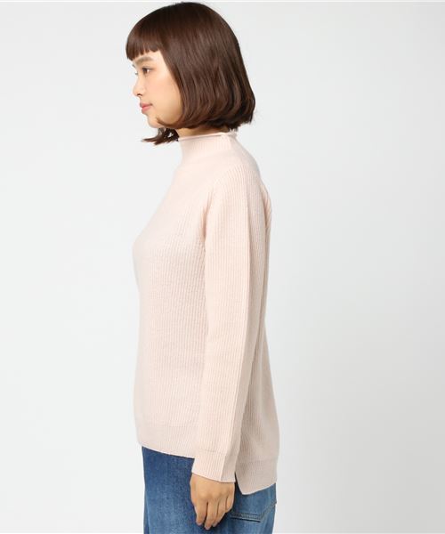 SLOBE IENA（スローブイエナ）の「カシミアウール 片畦スタンドプルオーバー◆（ニット/セーター・レディース・チャコールグレー/ピンク/イエロー・FREE）」の4枚目の写真