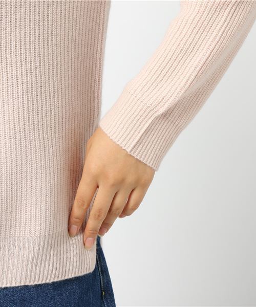 SLOBE IENA（スローブイエナ）の「カシミアウール 片畦スタンドプルオーバー◆（ニット/セーター・レディース・チャコールグレー/ピンク/イエロー・FREE）」の7枚目の写真