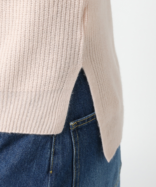 SLOBE IENA（スローブイエナ）の「カシミアウール 片畦スタンドプルオーバー◆（ニット/セーター・レディース・チャコールグレー/ピンク/イエロー・FREE）」の8枚目の写真