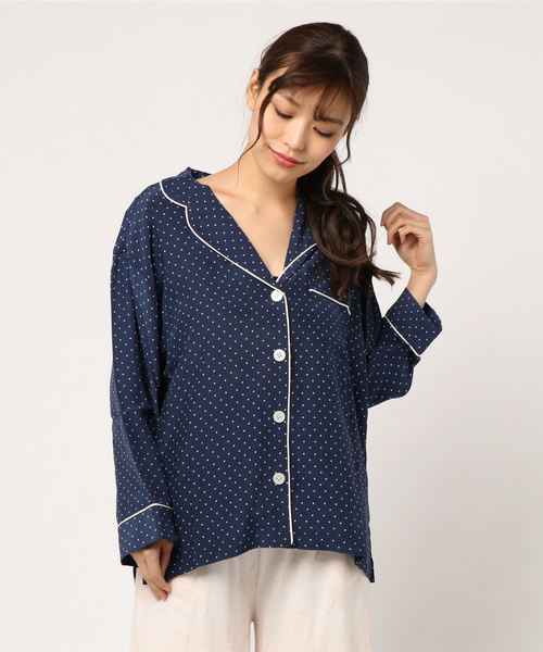 Sleepy Jones スリーピージョーンズ Silk Marina Pajama Shirt Wt001 F1238 410 Dea ルームウェア パジャマ Sleepy Jones スリーピージョーンズ のファッション通販 Zozotown