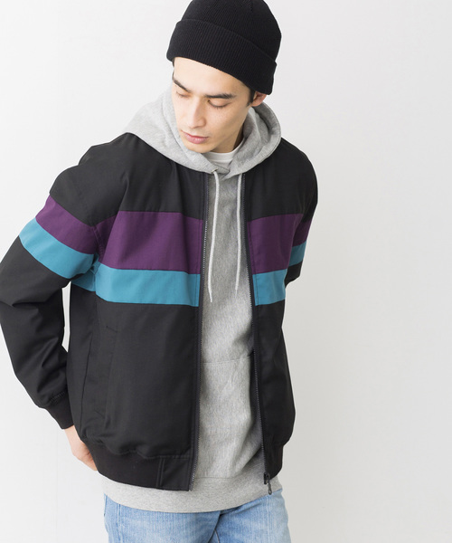 WEGO（ウィゴー）の「WEGO/カラー切替えZIPブルゾン（ブルゾン・メンズ・パープル/レッド/グリーン・LARGE/MEDIUM）」の2枚目の写真