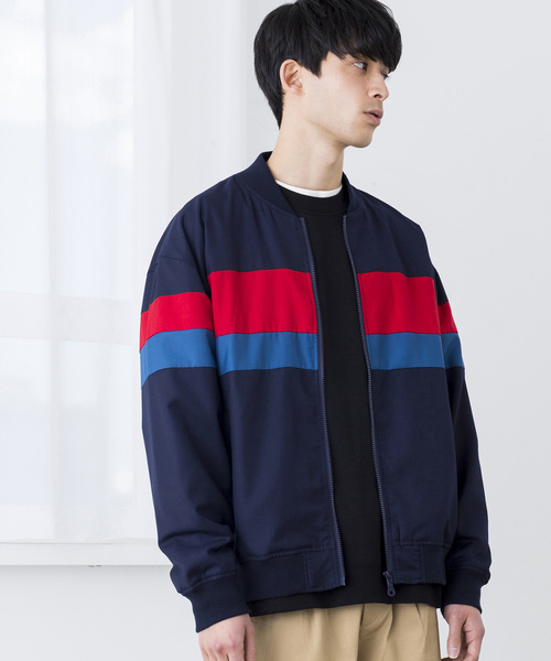 WEGO（ウィゴー）の「WEGO/カラー切替えZIPブルゾン（ブルゾン・メンズ・パープル/レッド/グリーン・LARGE/MEDIUM）」の3枚目の写真