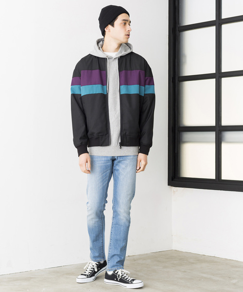 WEGO（ウィゴー）の「WEGO/カラー切替えZIPブルゾン（ブルゾン・メンズ・パープル/レッド/グリーン・LARGE/MEDIUM）」の21枚目の写真