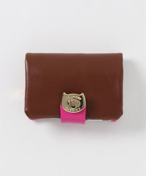 ツモリチサト　財布　ネコヒネリパース　ターン　二つ折り　猫　金　カラフル TSUMORI CHISATO（ツモリチサト）の「ﾈｺﾋﾈﾘﾊﾟｰｽ（財布）」 - WEAR