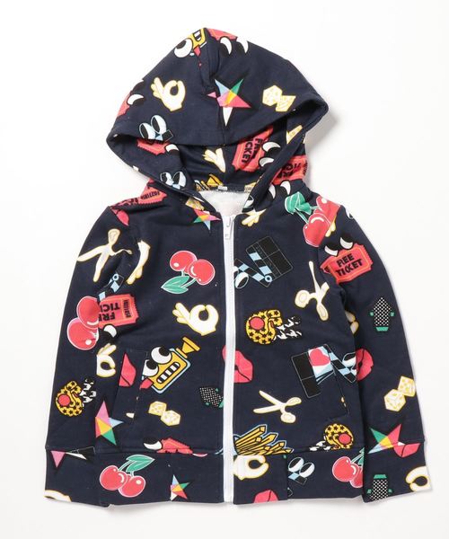 MANGROVE（マングローブ）の「【MANGROVE KIDS】裏毛スウェット　ジップパーカー（パーカー・キッズ・グリーン系カモフラージュ/ホワイト/ピンク/ネイビー/ブラウン系カモフラージュ/オリーブ/グレー系カモフラージュ/杢グレー/ブラック/ホワイト×ネイビー/トップグレー・100/120/110/130/150/140）」の2枚目の写真