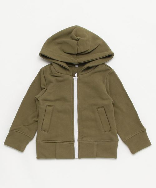 MANGROVE（マングローブ）の「【MANGROVE KIDS】裏毛スウェット　ジップパーカー（パーカー・キッズ・グリーン系カモフラージュ/ホワイト/ピンク/ネイビー/ブラウン系カモフラージュ/オリーブ/グレー系カモフラージュ/杢グレー/ブラック/ホワイト×ネイビー/トップグレー・100/120/110/130/150/140）」の6枚目の写真