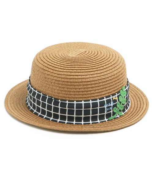 Petit jam（プチジャム）の「葉っぱカンカン帽（ハット・キッズ・ベージュ/ブラウン・48/50/52/54）」の2枚目の写真