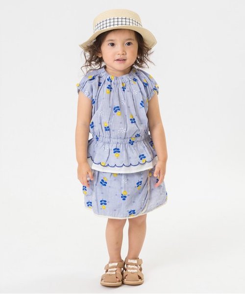 Petit jam（プチジャム）の「葉っぱカンカン帽（ハット・キッズ・ベージュ/ブラウン・48/50/52/54）」の3枚目の写真