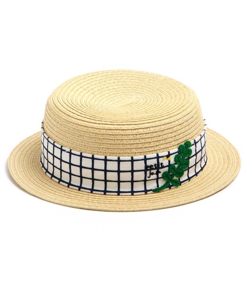 Petit jam（プチジャム）の「葉っぱカンカン帽（ハット・キッズ・ベージュ/ブラウン・48/50/52/54）」の5枚目の写真