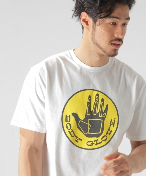 Body Glove（ボディグローブ）の「【BODY GLOVE(ボディグローブ)】HANDロゴ S/S（Tシャツ/カットソー・メンズ・ホワイト/グレー/イエロー・SMALL/MEDIUM/LARGE）」の4枚目の写真