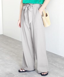 reca | ウエストリボン リネンワイドパンツ(その他パンツ)