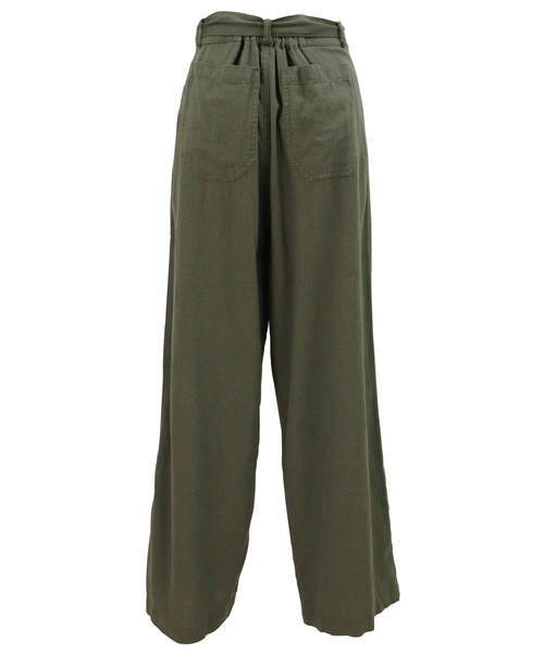 reca(レカ)の「ウエストリボン リネンワイドパンツ(その他パンツ・レディース・ネイビー/カーキ/モカ/グレー系その他/オフホワイト/ブラック/モスグリーン・M/L)」の18枚目の写真