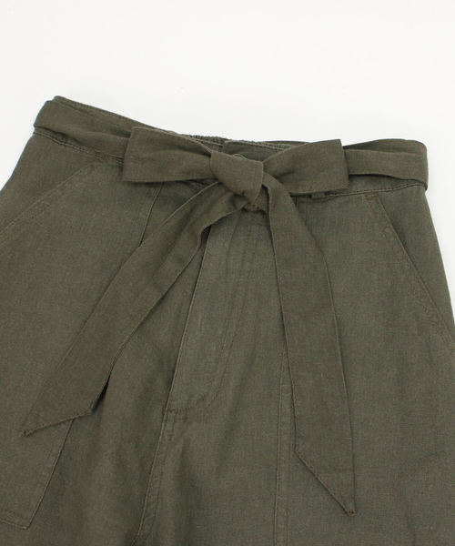 reca(レカ)の「ウエストリボン リネンワイドパンツ(その他パンツ・レディース・ネイビー/カーキ/モカ/グレー系その他/オフホワイト/ブラック/モスグリーン・M/L)」の19枚目の写真