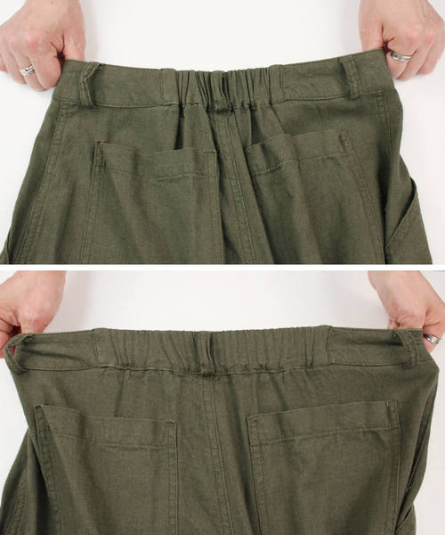 reca(レカ)の「ウエストリボン リネンワイドパンツ(その他パンツ・レディース・ネイビー/カーキ/モカ/グレー系その他/オフホワイト/ブラック/モスグリーン・M/L)」の21枚目の写真