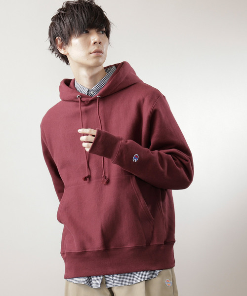 Champion(チャンピオン)の「【champion】チャンピオン 12oz リバースウィーブ プルオーバーパーカー フード(パーカー・メンズ・ブラック/ダークグリーン/グレー/ワイン/ネイビー・M/L/XL)」の5枚目の写真