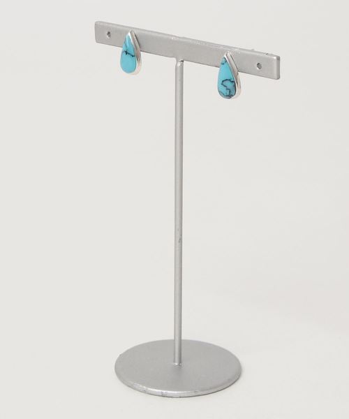TONE SELECT GOODS（トーンセレクトグッズ）の「【925 SILVER ACC】ティアドロップストーンピアスSV925(OG)（ピアス（両耳用）・レディース・ホワイト/ブラック/ブルー系その他/ブルー系その他2・FREE）」の7枚目の写真