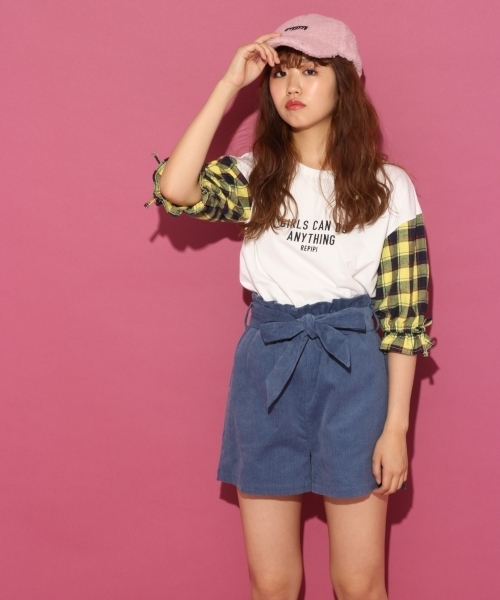 repipi armario（レピピ アルマリオ）の「コーデュロイキュロットショートパンツ（その他パンツ・キッズ・イエロー/ブルー/カーキ・LARGE/X-SMALL/SMALL/MEDIUM）」の3枚目の写真