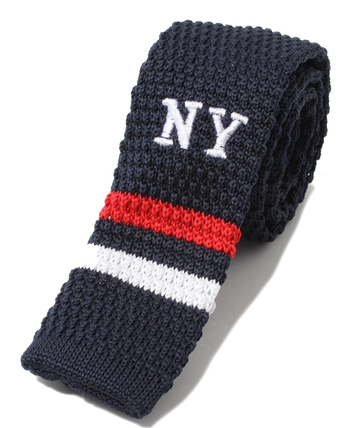 WEGO（ウィゴー）の「WEGO/NYニットタイ（ネクタイ・メンズ・ホワイト/ネイビー・FREE）」の2枚目の写真