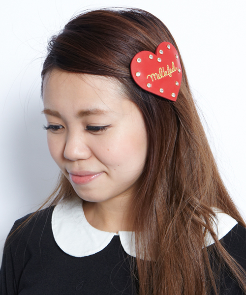 MILKFED.（ミルクフェド）の「HEART BARRETTE（バレッタ/ヘアクリップ・レディース・ブラック/レッド・ONE SIZE）」の4枚目の写真