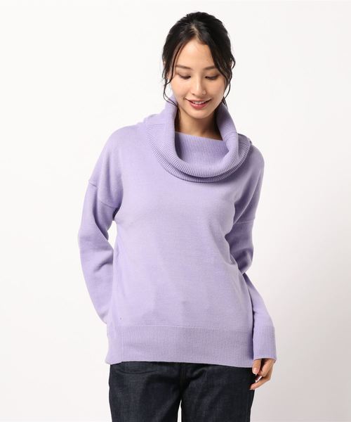 YECCA VECCA（イェッカヴェッカ）の「・オフタートルニットプルオーバー（ニット/セーター・レディース・ブラック/イエロー/アイボリー/ライトパープル・FREE）」の10枚目の写真