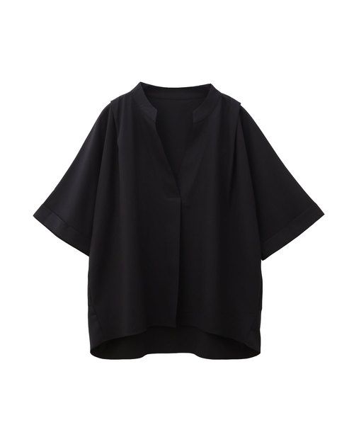 Luz Llena(ラズレナ)の「厚手ジョーゼット5分袖スキッパーシャツ(シャツ/ブラウス・レディース・オフホワイト/ブラック/モカ・MEDIUM)」の17枚目の写真