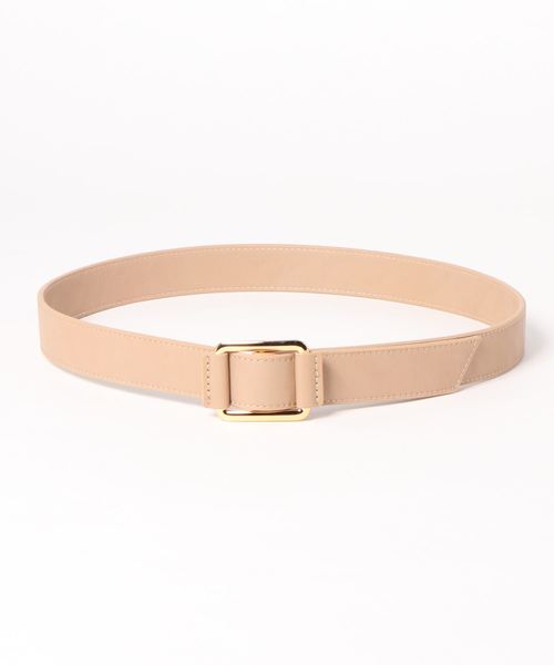 natural couture(ナチュラルクチュール)の「スクエアバックル太ベルト(ベルト・レディース・ブラック/ベージュ・FREE)」の2枚目の写真