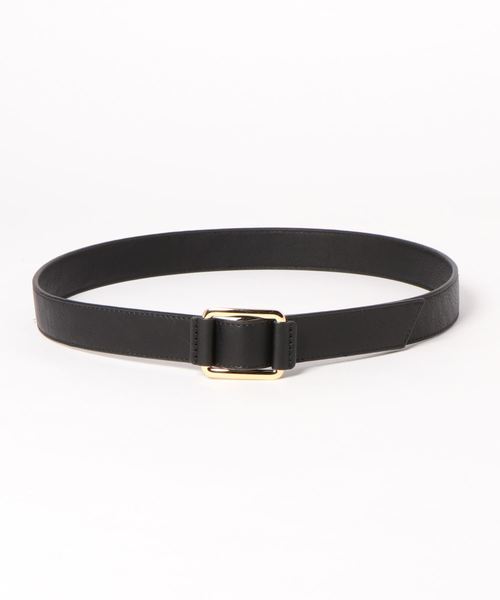 natural couture(ナチュラルクチュール)の「スクエアバックル太ベルト(ベルト・レディース・ブラック/ベージュ・FREE)」の1枚目の写真