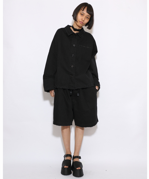 i（アイ）の「クラッシュショートパンツ（その他パンツ・レディース・ホワイト/ブラック・ﾌﾘ-）」の4枚目の写真