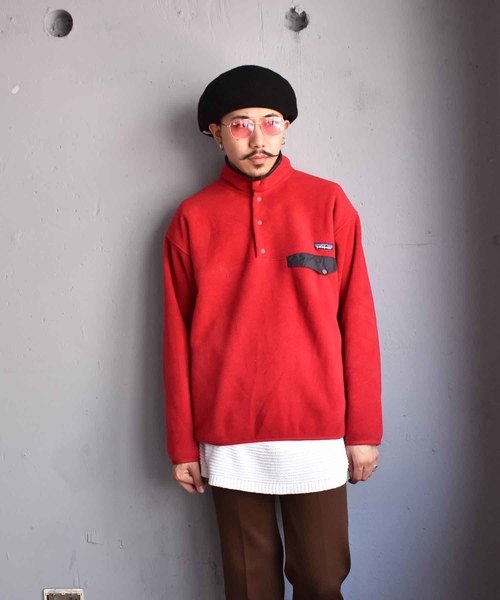 patagonia(パタゴニア)の「【ヴィンテージ古着】Patagonia/パタゴニア シェルドシンチラ フリース スナップT(ジャージ・メンズ・レッド・LARGE)」の5枚目の写真