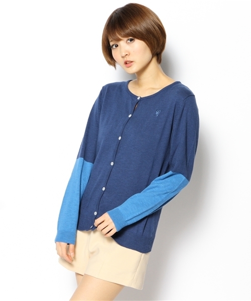 coen(コーエン)の「スラブバイカラーカーディガン(カーディガン/ボレロ・レディース・ネイビー/ピンク/グレー・LARGE/MEDIUM)」の1枚目の写真