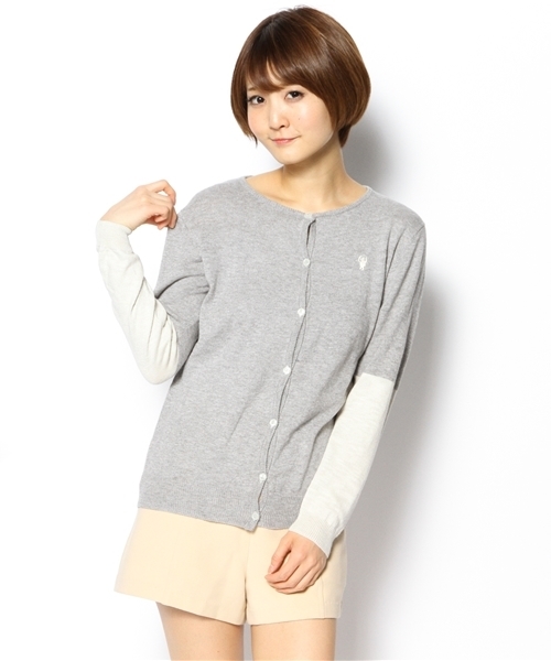 coen(コーエン)の「スラブバイカラーカーディガン(カーディガン/ボレロ・レディース・ネイビー/ピンク/グレー・LARGE/MEDIUM)」の2枚目の写真