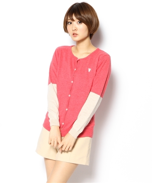 coen(コーエン)の「スラブバイカラーカーディガン(カーディガン/ボレロ・レディース・ネイビー/ピンク/グレー・LARGE/MEDIUM)」の3枚目の写真