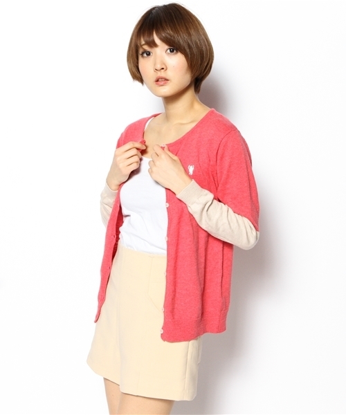 coen(コーエン)の「スラブバイカラーカーディガン(カーディガン/ボレロ・レディース・ネイビー/ピンク/グレー・LARGE/MEDIUM)」の4枚目の写真