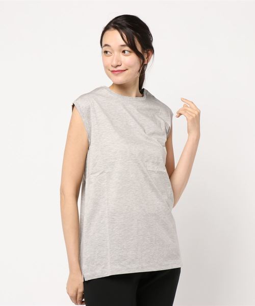 AMERICAN HOLIC(アメリカンホリック)の「ノースリーブT(Tシャツ/カットソー・レディース・グレー系その他/オフホワイト/カーキ/ブラック/キャメル・L/M)」の3枚目の写真