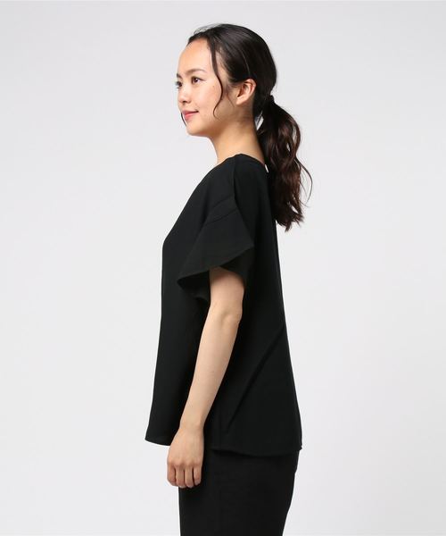 DISCOAT（ディスコート）の「袖フリルブラウス（シャツ/ブラウス・レディース・ライトグレー/ブラック/ダークグリーン/ベージュ/ブラウン/オフホワイト/ローズ・LARGE/MEDIUM）」の8枚目の写真