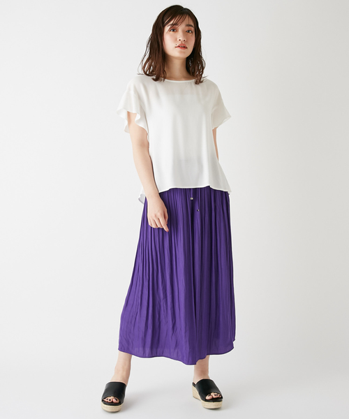 DISCOAT（ディスコート）の「袖フリルブラウス（シャツ/ブラウス・レディース・ライトグレー/ブラック/ダークグリーン/ベージュ/ブラウン/オフホワイト/ローズ・LARGE/MEDIUM）」の10枚目の写真